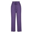 thumbnail image 4 of uublik Sweatpants for Girls Size 4T-14 Casual Pants Elastic Waist Hiking School Uniform Sweatpants Joggers Purple, 4 of 5