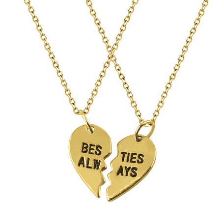 Lux Accessories Besties Always Best Friends Forever BFF Matching Necklace Set (2