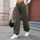 thumbnail image 4 of Pantalones Deportivos de Cintura Alta con Bolsillos para Mujer, Pantalones de Yoga Holgados e Informales Verde XXL, 4 of 9