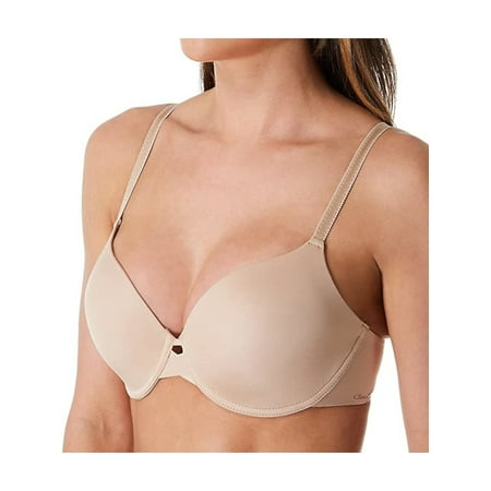 CHANTELLE Intimates Beige Deep Plunge Leotard Back Flex Foam Cups Bra 30DD