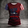 thumbnail image 5 of Women's 911 25th Anniversary Tshirt, American Flag Shirt Round Neck Short Sleeve T-Shirt, 911 Memorial Patriotic We Will Never Forget Tee, 5 of 6