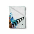 thumbnail image 2 of Teen Room Soft Flannel Fleece Blanket, Basketball in Front of Zigzag Circular Geometric Minimalist Forms Graphic Print, Cozy Plush for Indoor and Outdoor Use, 50" x 70", Multicolor, by Ambesonne, 2 of 6