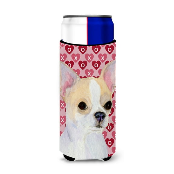 Carolines Treasures SS4474MUK Chihuahua Hearts Love and Valentines Day Portrait Ultra Hugger for slim cans Slim Can