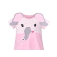 thumbnail image 4 of Robe Fille T-shirt Tunique Éléphant Rayé Manches Courtes Coton Décontracté 5 Ans, 4 of 6