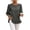 Gray, variant on Womens Tops Fashion Cotton Round Neck Loose Three Quarter Sleeves Top