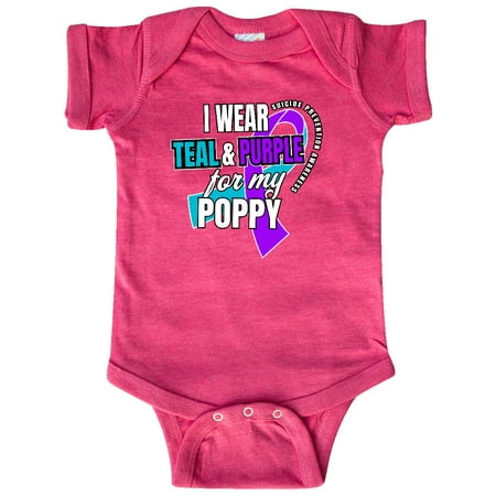 

Inktastic Suicide Prevention I Wear Teal and Purple for My Poppy Gift Baby Boy or Baby Girl Bodysuit