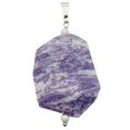 thumbnail image 1 of Purple Flower Sodalite Sterling Silver Pendant | Purple/White | 2 1/4" Long |, 1 of 12