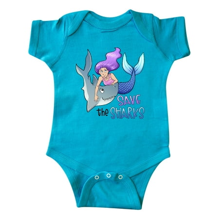 

Inktastic Save the Sharks- Mermaid Gift Baby Boy or Baby Girl Bodysuit