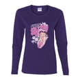 thumbnail image 2 of Wild Bobby Shore Surfer Betty Boop Betty Boop Womens Long Sleeve T-Shirt, Purple, Small, 2 of 5