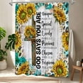 thumbnail image 3 of Sunflowers Floral Bible Verse Quotes Wood Shower Curtain, Rustic Christian Scripture Butterfly Shower Curtains for Vintage Bathroom Decor, Modern Waterproof Shower Curtain, 72x72 Inch, 3 of 6