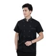 thumbnail image 4 of Chef Uniforms Women Short Sleeve Chef Coat Convenient and Durable Double Breasted Working Jacket Restaurant Kitchen Cooking Clothes Workwear Black L, 4 of 9