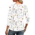 thumbnail image 4 of Cilsoka 2026 Fashion Trends, Womens 3/4 Sleeve Summer Shirts 2026 Trendy Elbow Length Tops Floral Boho Blouses T Shirts Dressy Causal Clothes, Graphic Trendy Tees, 4 of 5