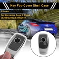 thumbnail image 2 of Funda de Llave de Auto TPU en Tono Plateado para Mercedes Benz Clase E (E200/E200L/E300/E300L/E320/E320L/E400) 2017 - Funda de Control Remoto de 3 Botones, 2 of 6
