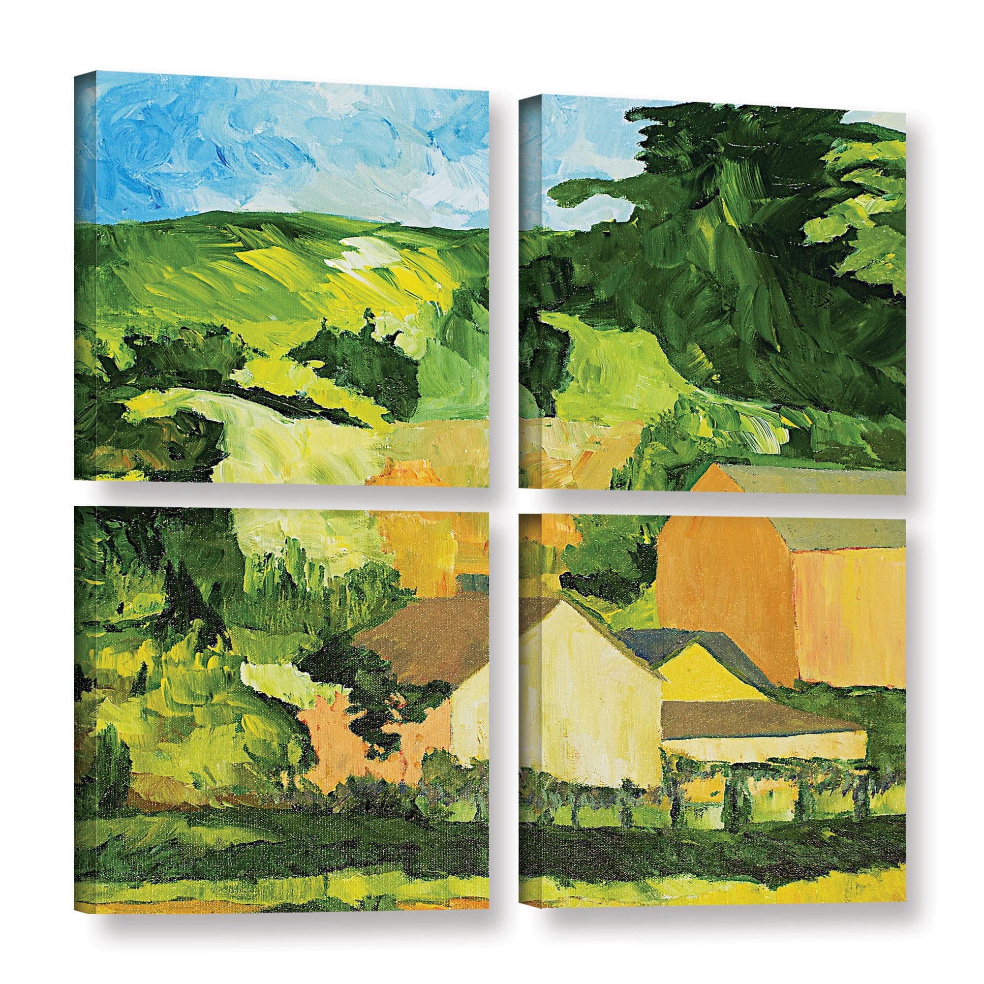 ArtWall Allan Friedlander "Sonoma Home" 4-Piece Gallery-wrapped Canvas Square Set