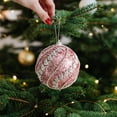 thumbnail image 4 of FastXmas Glitter Christmas Extra Large Ball Ornaments,Christmas Tree Ornaments Hanging Sequin Foam Xmas Balls Hanging Decoration for Xmas Tree Wreath Garland Home Wedding Party Decor(8CM Pink), 4 of 6