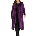 thumbnail image 6 of SAYFUT Women's Junior's Plus Size Shawl Collar Open Front Velvet Sweater Cardigan Long Sleeve Waterfall Asymmetric Drape Cardigan Sweater, 6 of 6