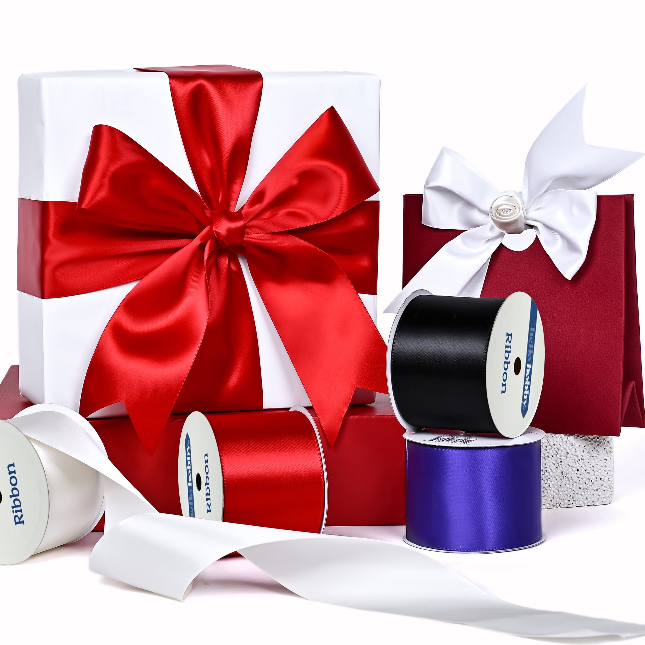 Gwen Studios 2.25" White Satin Ribbon, 7 Yards