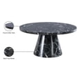 thumbnail image 4 of Maklaine Round Modern Faux Marble/Solid Wood Coffee Table in Black, 4 of 4