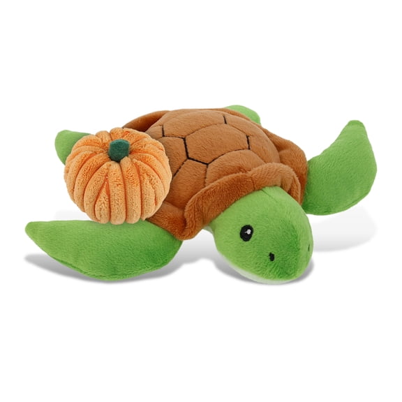 DolliBu Super Soft Sea Turtle Stuffed Animal with Pumpkin Decor - Pumpkin Plush Animal for Fall, Halloween and Thanksgiving, Pumpkin Toy for Baby, Kids, Adults - 6 Inches