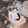 thumbnail image 5 of 3dRose, Colorful Girly Deer head silhouette. Modern country stag with antlers, 15oz Two-Tone Black Mug, 5 of 7