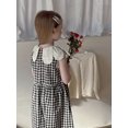 thumbnail image 4 of 2025 vestidos de princesa sin mangas para niñas de verano 2-7 años estilo coreano dulce vestido a cuadros con cuello de pétalo para niños ropa para niños, 4 of 6