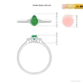 thumbnail image 6 of ANGARA Natural Pear Emerald Solitaire Ring with Trio Diamond Accents in 14K White Gold for Women (Size-6x4mm) | May Birthstone, Birthday, Anniversary, Jewelry Gift for Women | Natural Emerald Ring, 6 of 11