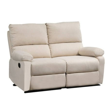 HOMCOM Modern Manual Recliner 2 Seater Sofa Reclining Couch Linen Fabric Upholstered Home 