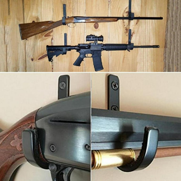 1 Pair Of Gun Wall Mount Storage Rack J Type Hook Rifle Stainless Steel Gun  Rack Tool 