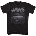 thumbnail image 1 of Jaws Shark Boat Black Heather Adult T-Shirt, 1 of 1