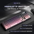 thumbnail image 4 of Rechale Gaming Keyboard, Wired Mechanical-Feel Keyboard, Quiet Response RGB Backlit Keyboard, 98-Key Compact, Side-Printed PBT Keycap, Multi-Function Knob, 19-Key Anti-Ghosting for PC/Mac, Black Pink, 4 of 7