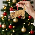 thumbnail image 2 of ViciArt Golden Retriever Christmas Ornament, 3mm Acrylic or Wood, Holiday Tree Decoration, Santa Hat, Festive Dog Decor, 2 of 4