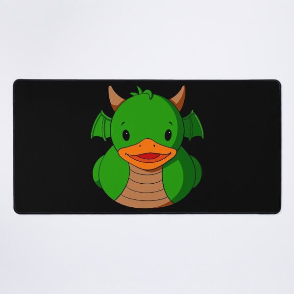 Una nueva alfombrilla de escritorio con forma de pato de goma de dragón verde