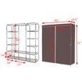 thumbnail image 3 of Costway 60" Armoire à Linge Portable Tissu Non-Tissé Rangement Organisateur Brun, 3 of 8