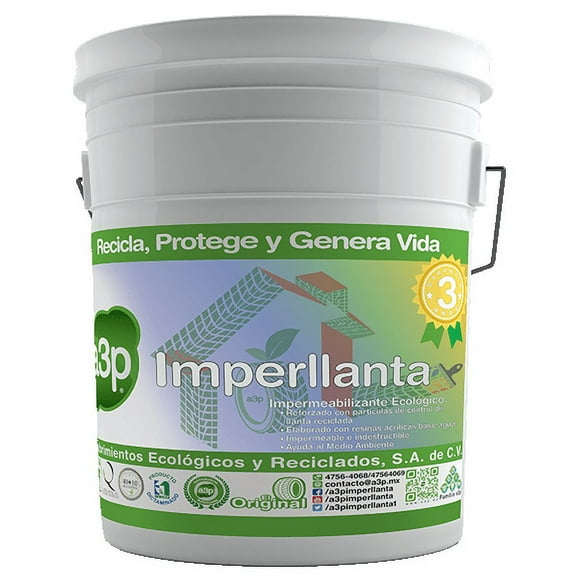 Impermeabilizante de llanta A3P 3 años Gris Claro Cubeta de 19 litros