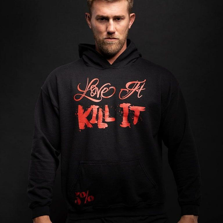 5 Nutrition Rich Piana Love It Kill It Mens Hoodie Pullover Long Sleeve Sweatshirt Graphic Hoodies for Men Workout Exercise Fitness Bodybuilding