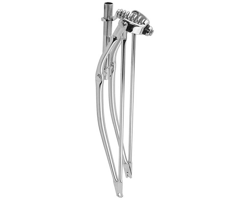 Lowrider 16 Inch Chrome Bicycle with Bent Flat Twisted Spring Fork