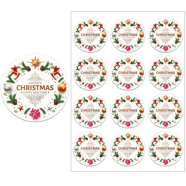 Pack De 48 Pegatinas Navideñas Personalizables | Sellos Para Regalos Y Tarjetas