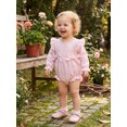 thumbnail image 3 of Cjfdfy Newborn Baby Girl Fall Romper Pink Gingham Long Sleeve Ruffle Bubble Bodysuit Baby Announcement Outfit Infant Cute Going Home Fall Winter Clothes 0-18M, 3 of 9