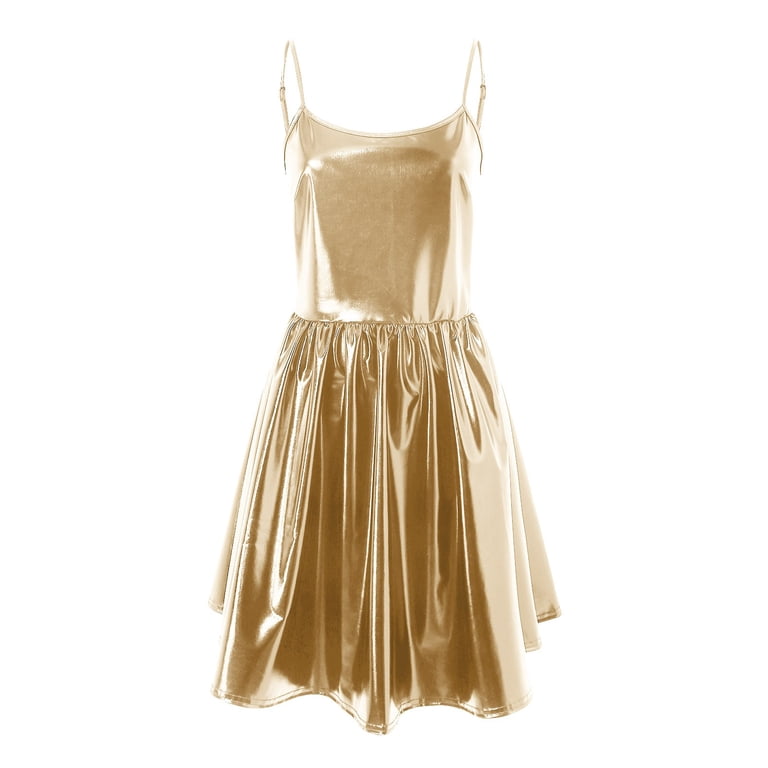 american apparel gold dress American Apparel metallic liquid gold dress with an