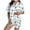 Light Blue, variant on Fancifize Pajamas for Women Christmas Short Sleeve Sleepwear Soft Button Down Loungewear Xmas Print Lounge Set 2 Piece Shorts Set