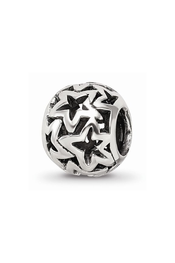 925 Sterling Silver Reflections Cutout Stars Bead; for Adults and Teens; for Women and Men