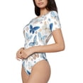 thumbnail image 2 of Naloa Butterfly Women's Short-Sleeved Onesie, One-Piece Swimsuit for Parties, dates, clubs - Small, 2 of 9
