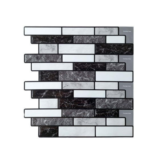 Mosaicowall 10-Sheet Peel and Stick Tile - 11.9"x11.8" Premium Kitchen Self Adhesive Backsplash Tile