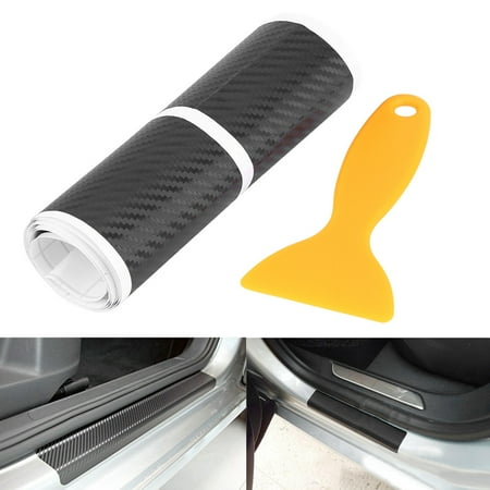 Garosa 4pcs Carbon Fiber Anti Scratch Car Door Sill Sticker Scuff