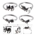 thumbnail image 3 of 4Pcs Belle Délicate Dinosaure en Forme de Conception Anneaux Femmes Bijoux de Mode Argent, 3 of 8