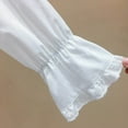 thumbnail image 5 of LIaqionyy Girls White Dress Shirts School Uniform Collared Ruffle Button down Blouse Kids Long Sleeve Cotton Loose Soft Tops, 5 of 7