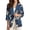 Blue - Cow, variant on Zebra Stripe Print Blazers for Women Linen-Style Suit Jacket with 2 Pockets 3/4 Sleeve Slim Fit Suit Blazer for Work Office, 3XL