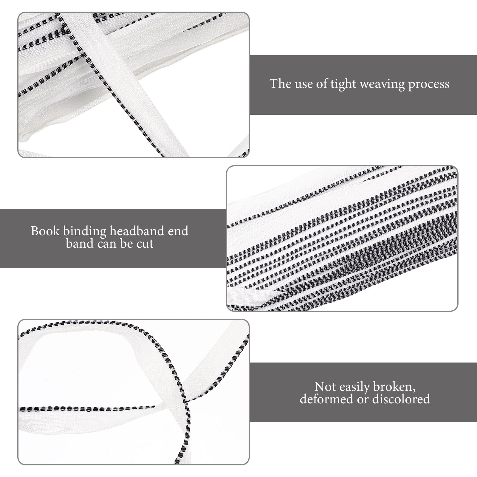 Quality bookbinding headband- Book endband- Black & Yellow – Traditional  BookBinding