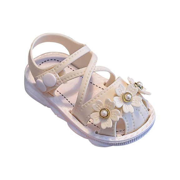 HIPYLO Toddler Girl Jelly Sandals Baby Shoes 0-3 Months Toddler Size 10 Shoes Girls Fancy Shoes for Girls Shoes 2 Year Old Girls Size 4 Baby, White 3-6 Months