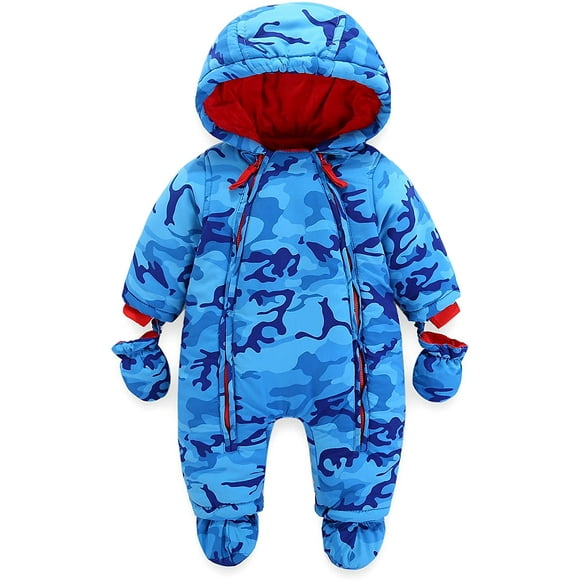 Combinaison de Neige pour Bébé Combinaison à Capuche d'Hiver Fermeture Éclair devant